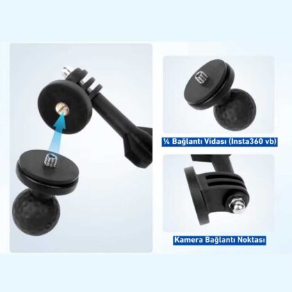 Knmaster MC110 – 360° Ayarlanabilir Motosiklet Ayna Dibi Aksiyon Kamera Aparatı