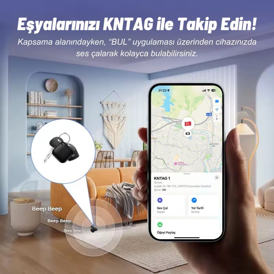 KNMASTER KNTAG 1 – 4’lü Paket Akıllı Takip Cihazı - Görsel 3