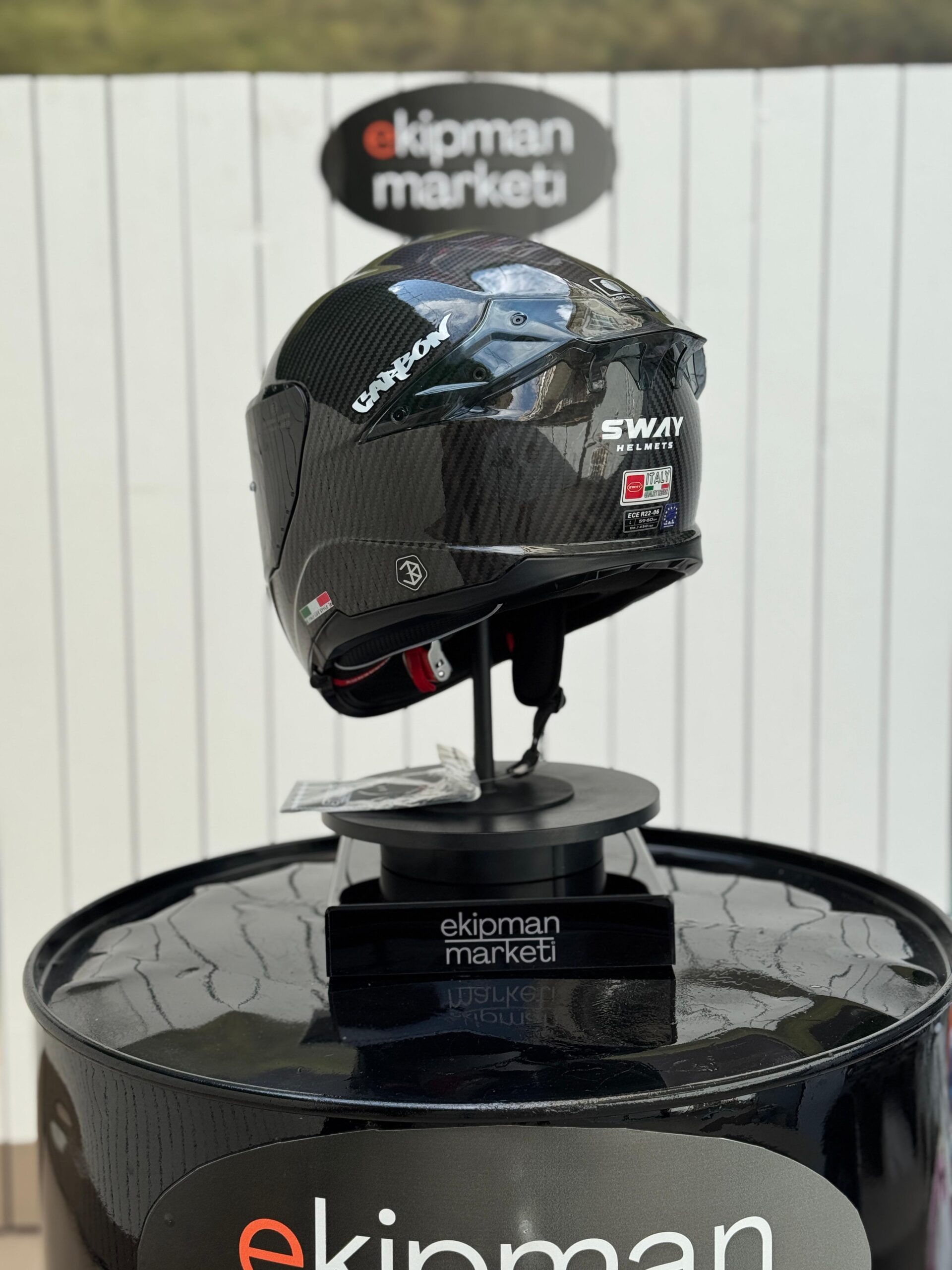 SWAY GLOSS CARBON Fiber FULFACE HELMET - Görsel 8