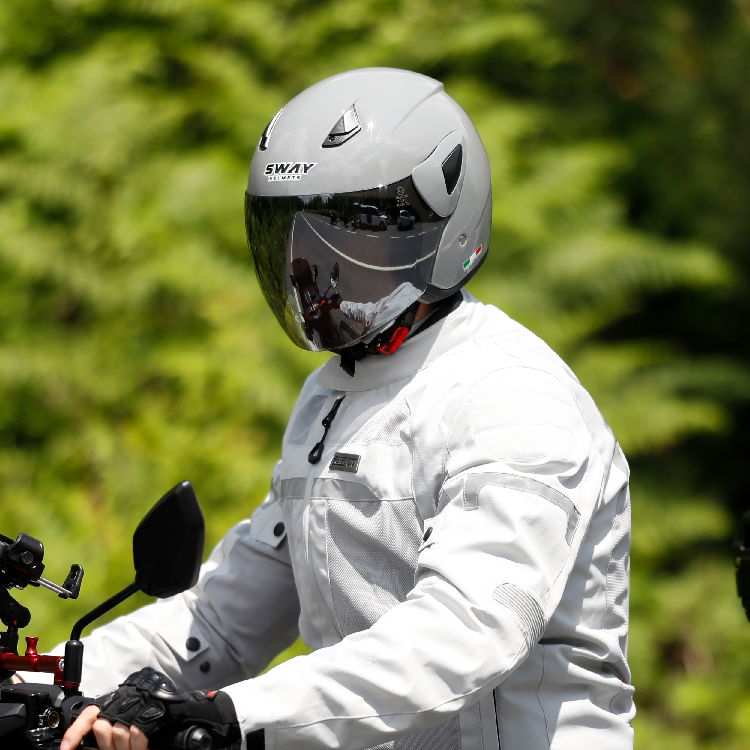 SWAY SW 700 Grey Yarım Kask - Görsel 3