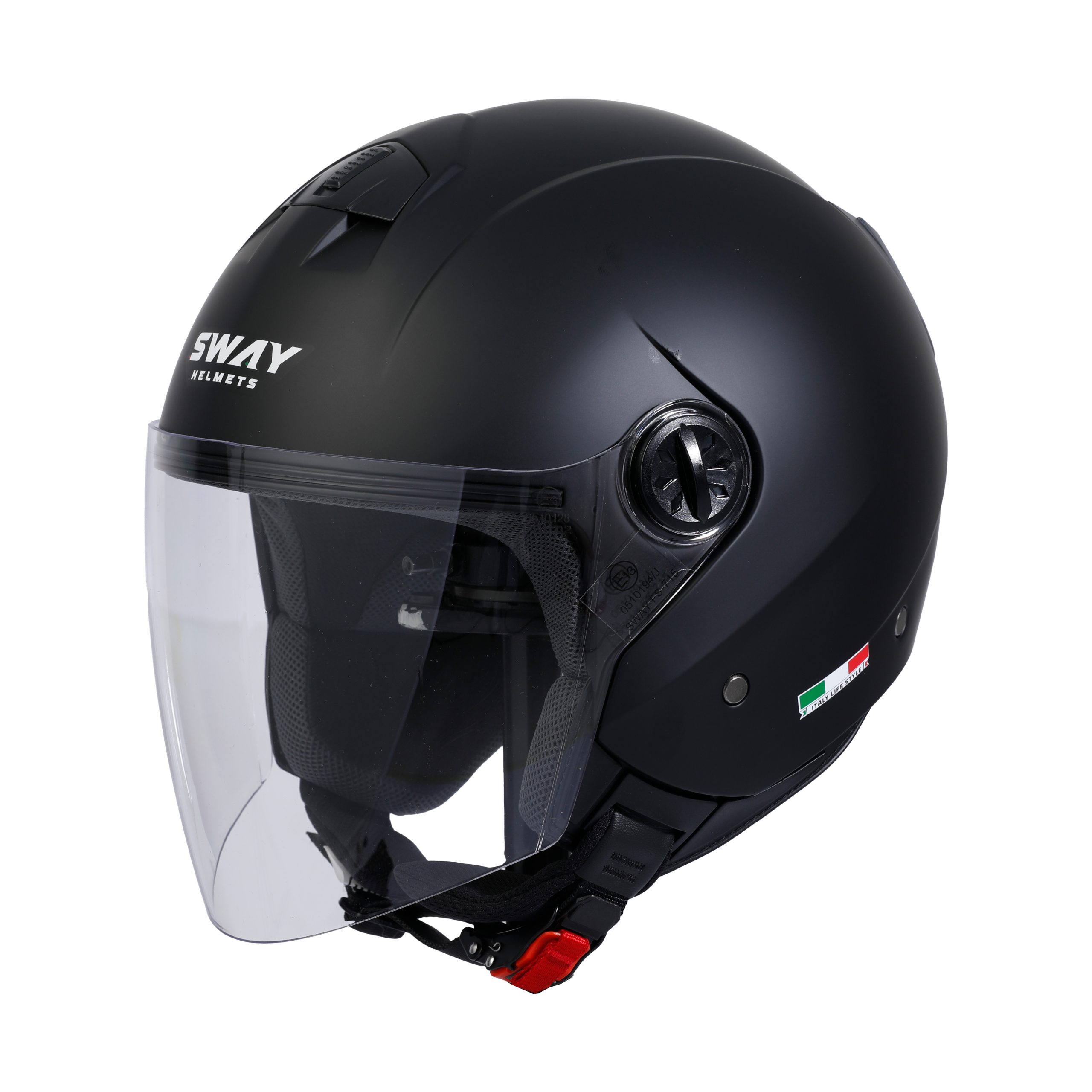 SWAY SW 715 Matt Black Yarım Kask - Görsel 2