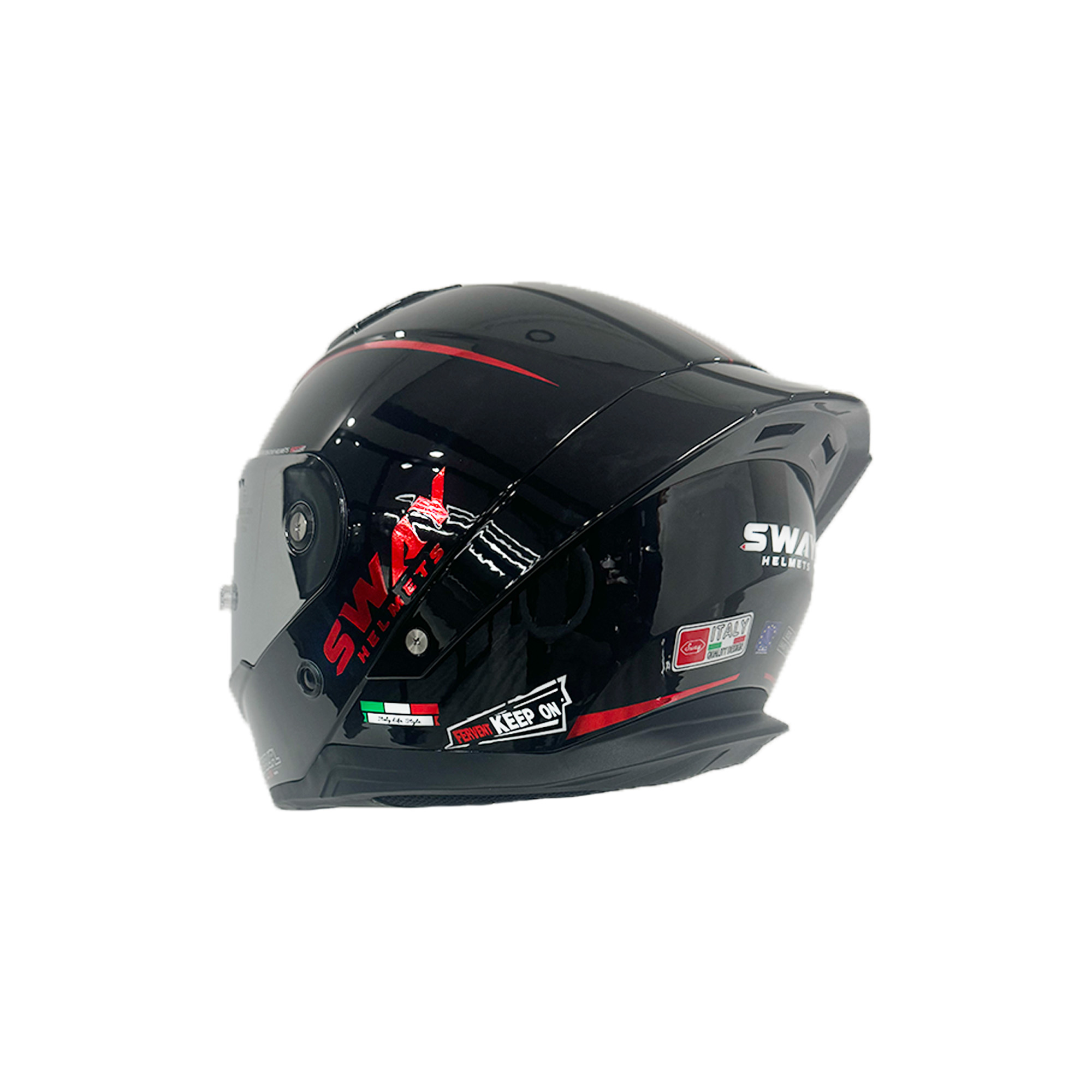 SWAY SW 850 Black Red Full Face - Görsel 2