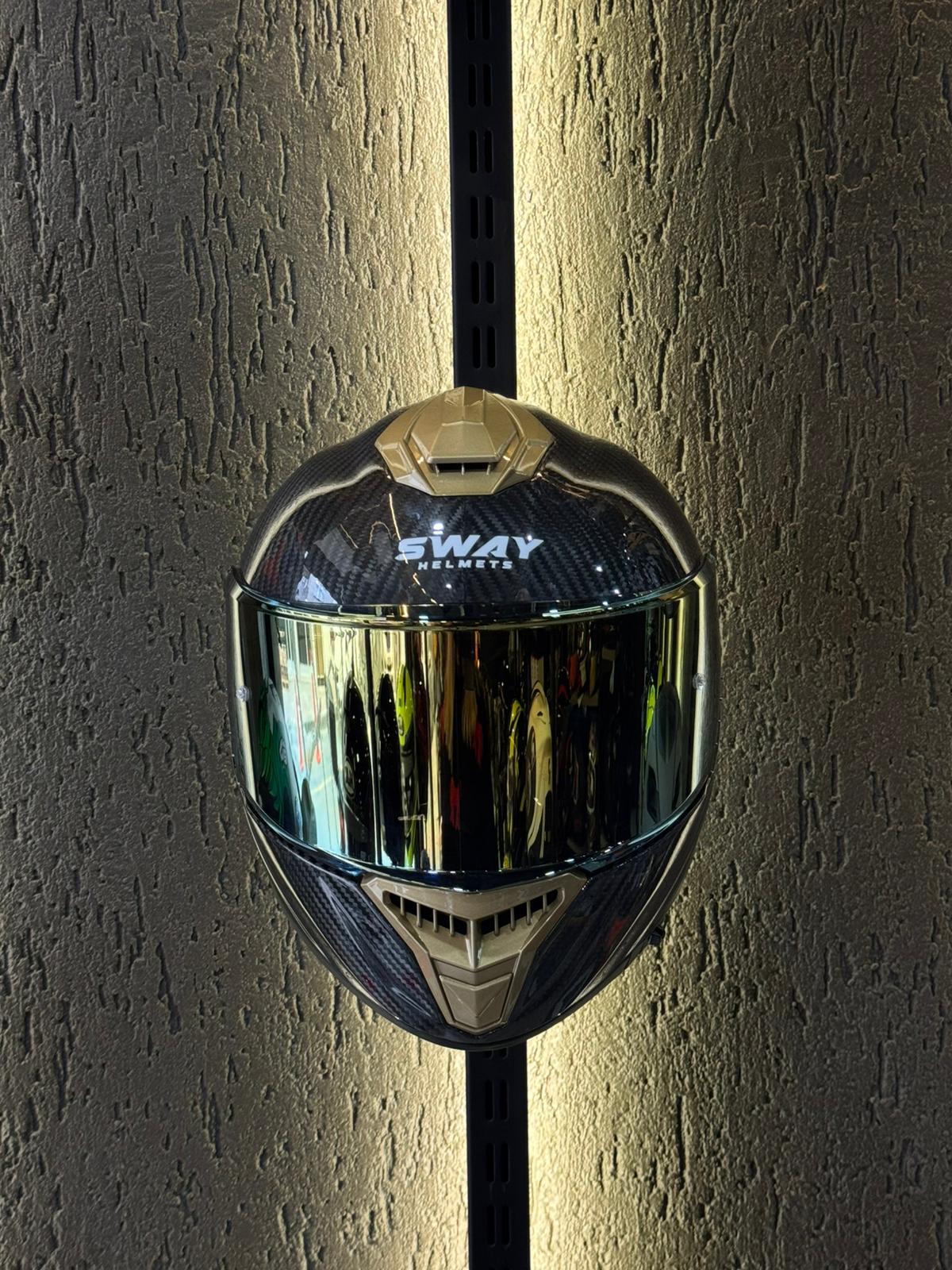 SWAY SW 861 CARBON GOLDEN Full Face - Görsel 3